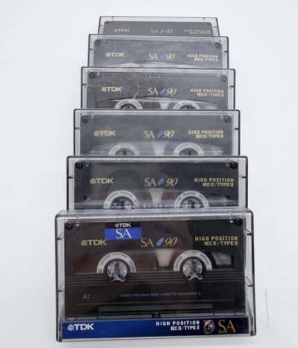 6x TDK SA90 Cassettebandjes 90 Minuten Type II 1/8